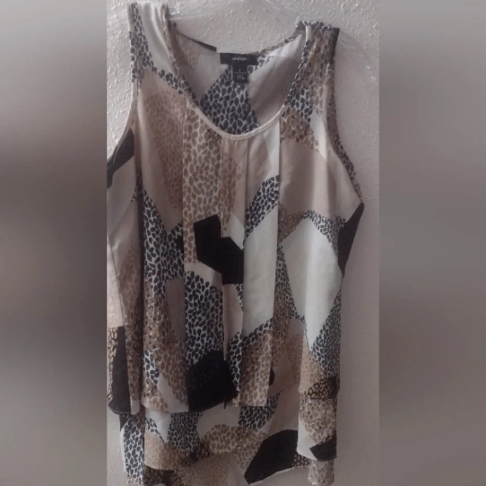 Alfani women's pullover leopard print sleeveless blouse sz 4 - Picture 1 of 6